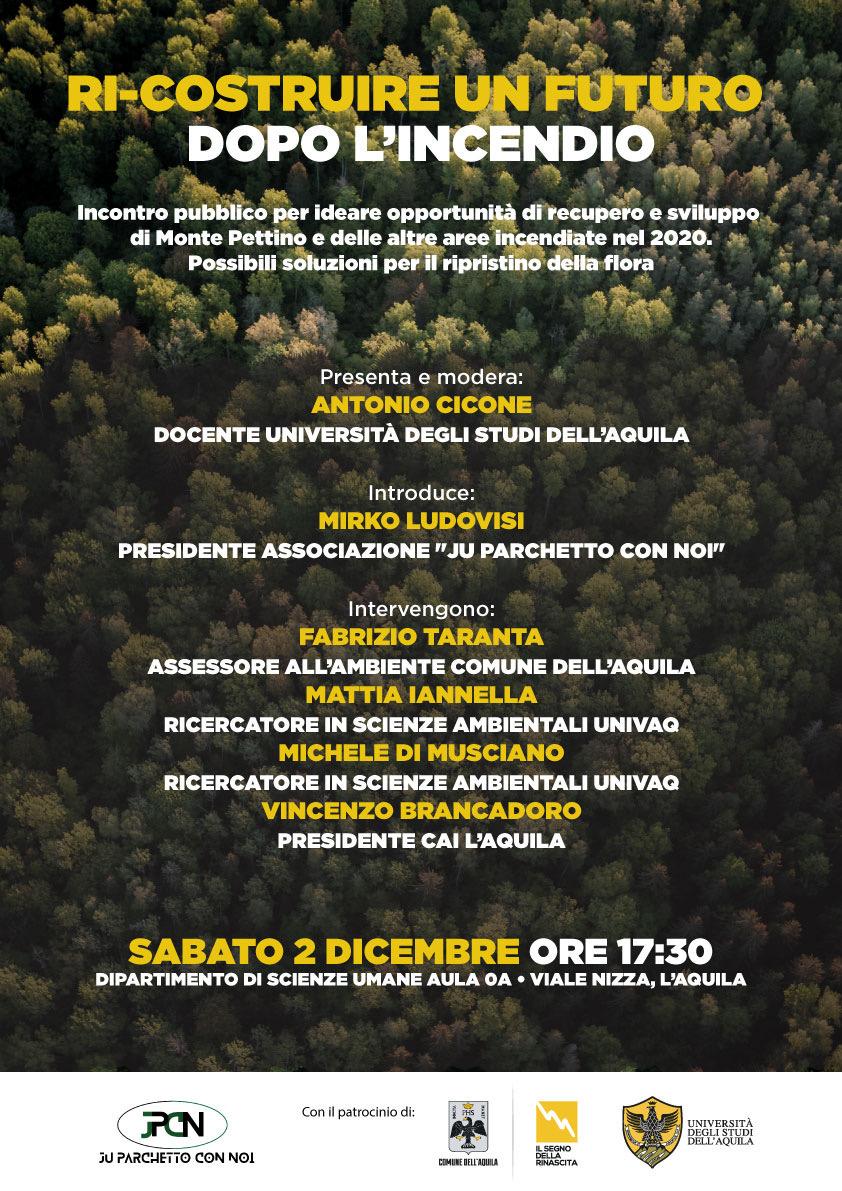 L’AQUILA: “RICOSTRUIRE UN FUTURO DOPO L’INCENDIO”, SABATO INCONTRO PUBBLICO