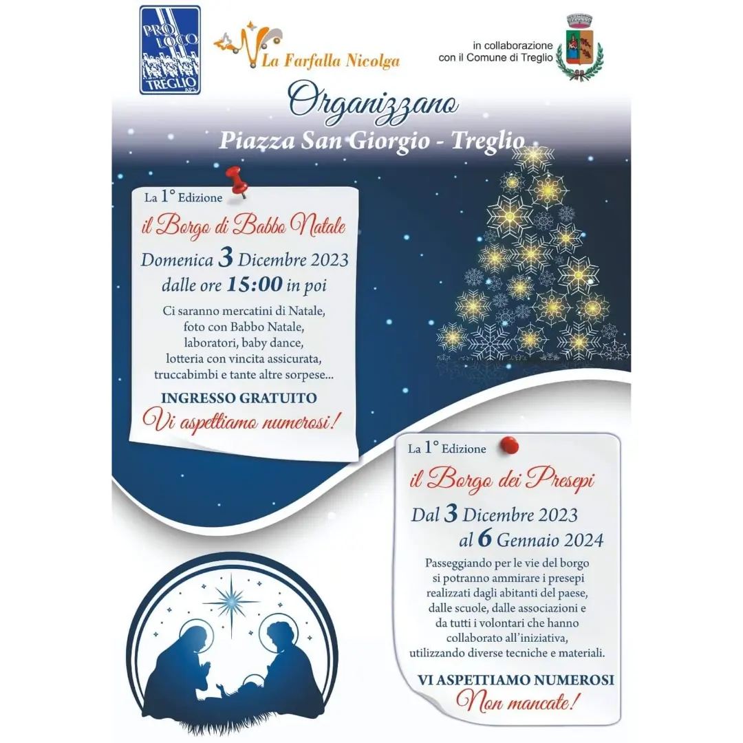 TREGLIO: BORGO DI BABBO NATALE E DEI PRESEPI