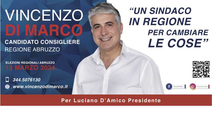 ELEZIONI REGIONALI: DI MARCO EX SINDACO DI CASTELLALTO IN CAMPO CON D’AMICO