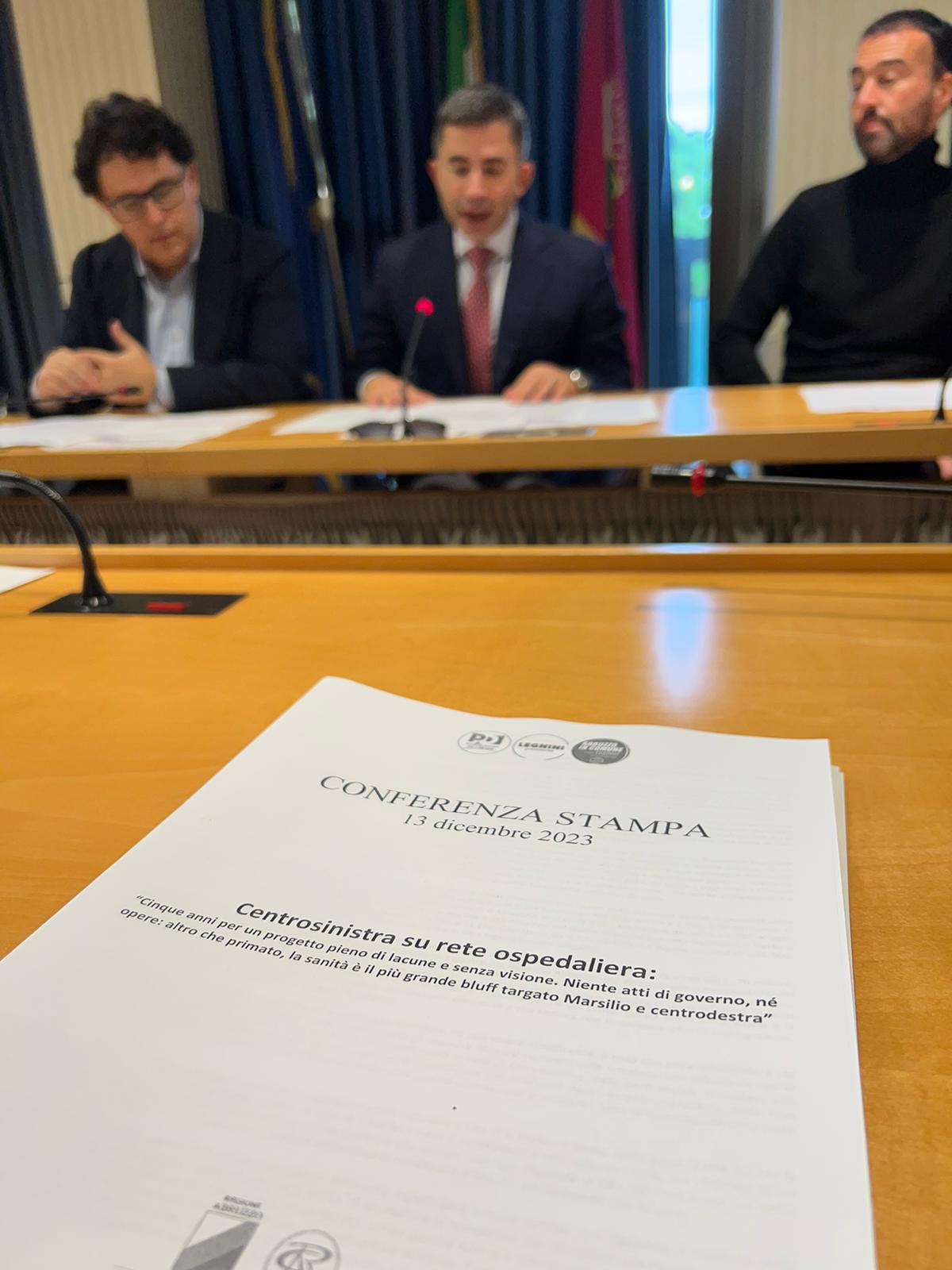 RETE OSPEDALIERA: CENTROSINISTRA, “GRANDE BLUFF, E INTANTO SANITA’ ABRUZZESE IN GINOCCHIO”
