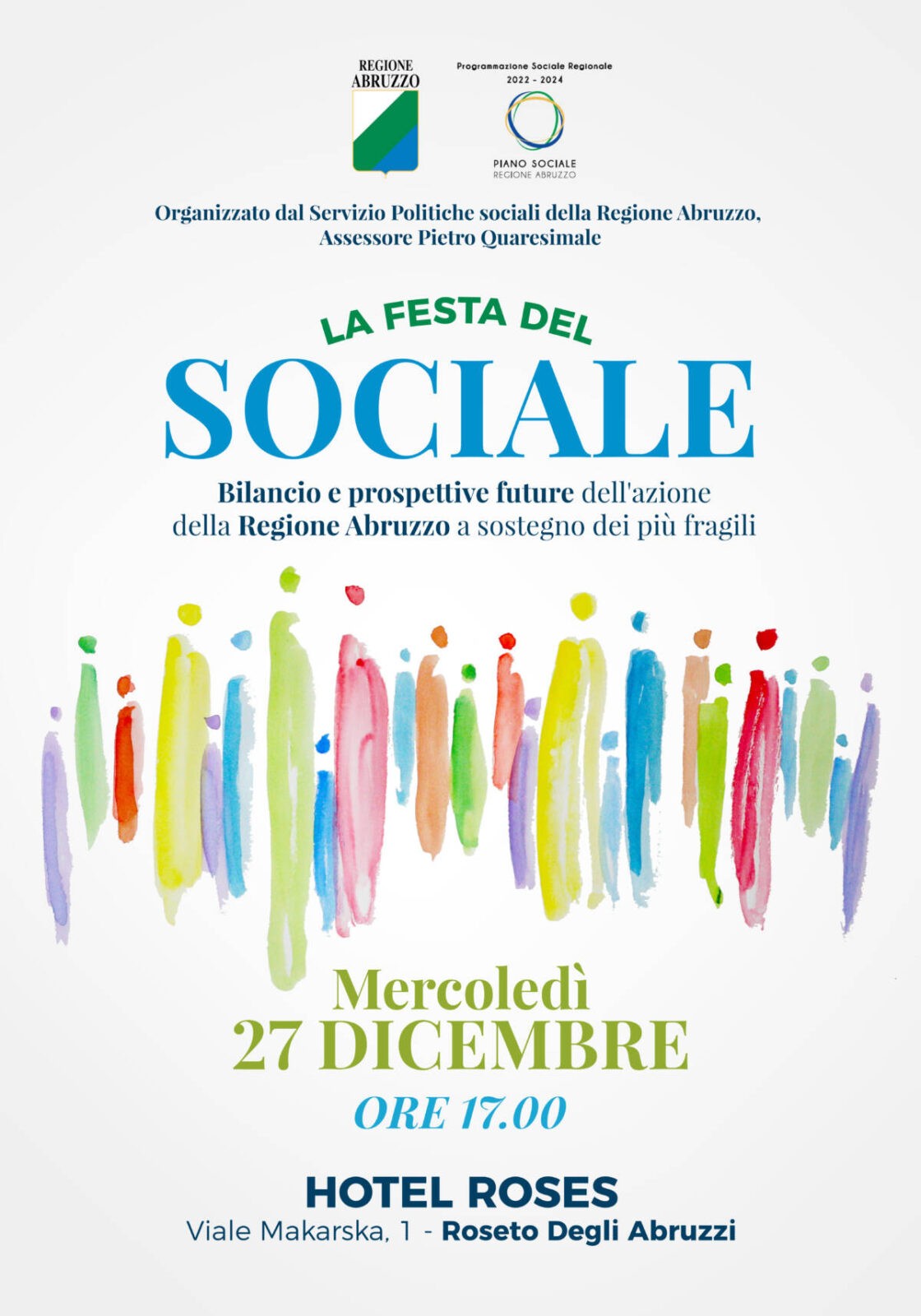 TERZO SETTORE: QUARESIMALE, FESTA DEL SOCIALE IL 27 DICEMBRE A ROSETO DEGLI ABRUZZI