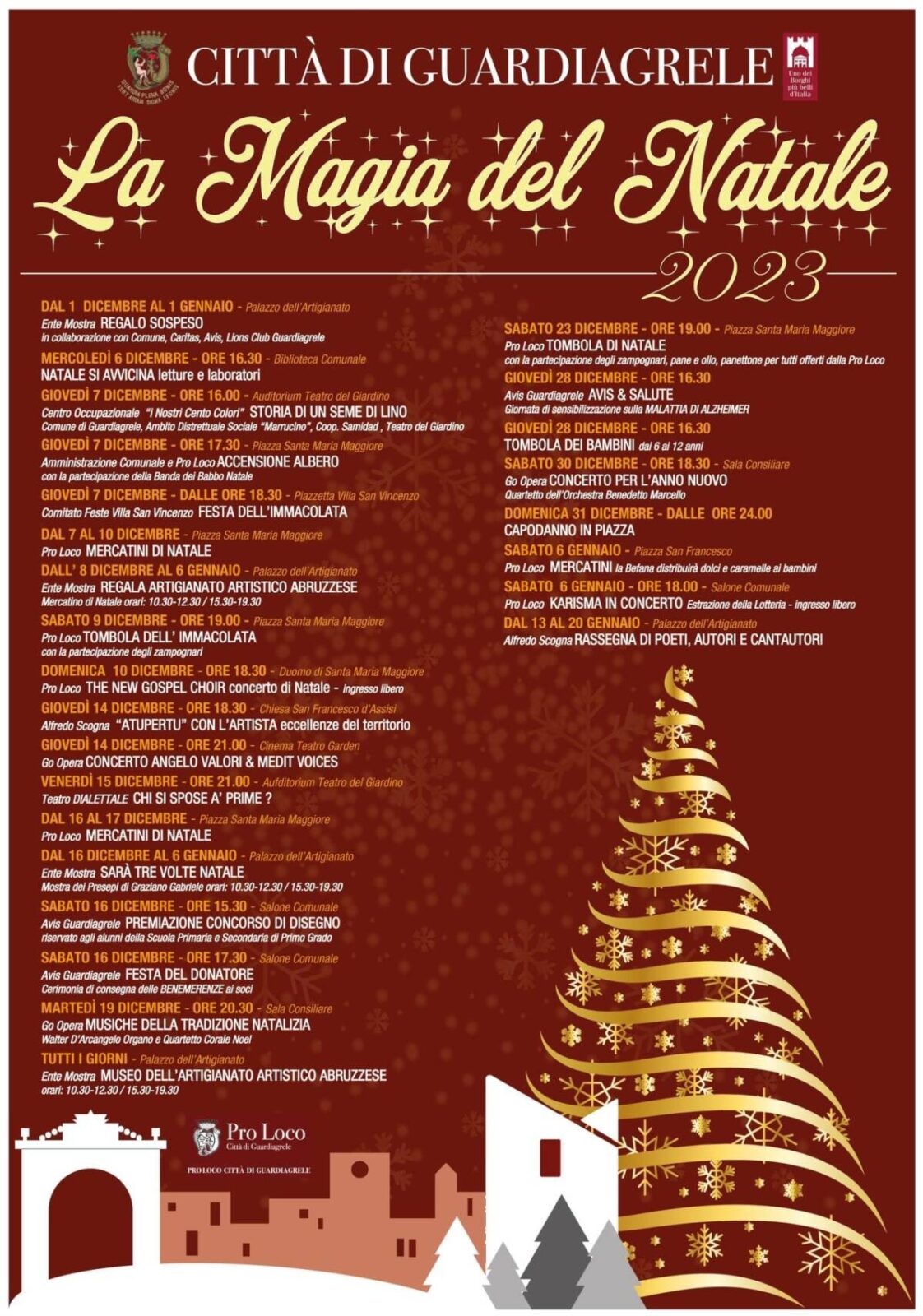 LA MAGIA DEL NATALE A GUARDIAGRELE: TUTTI GLI EVENTI IN PROGRAMMA