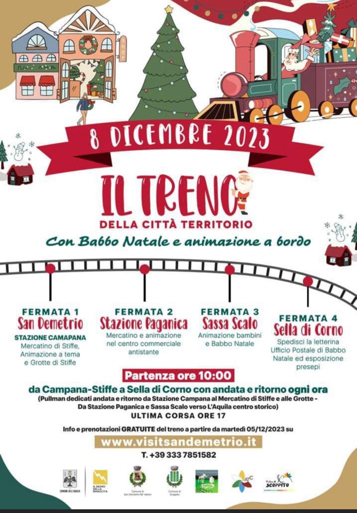 IL TRENO DELLA CITTA’ TERRITORIO CON BABBO NATALE E ANIMAZIONE A BORDO: PRENOTAZIONI DA DOMANI