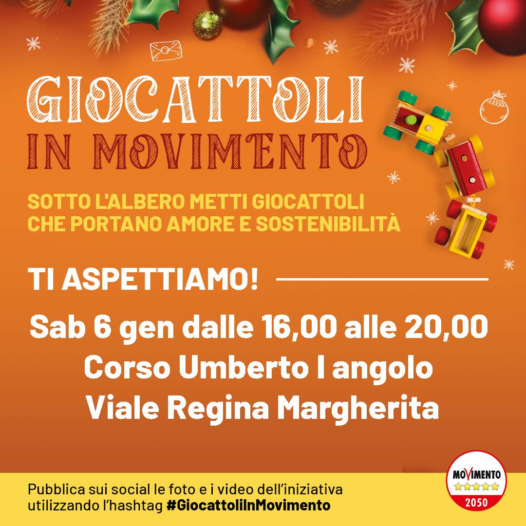 PESCARA: M5S, IL 6 GENNAIO TORNA “GIOCATTOLI IN MOVIMENTO”