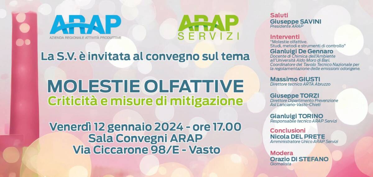 MOLESTIE OLFATTIVE: A VASTO UN INCONTRO PROMOSSO DA ARAP E ARAP SERVIZI