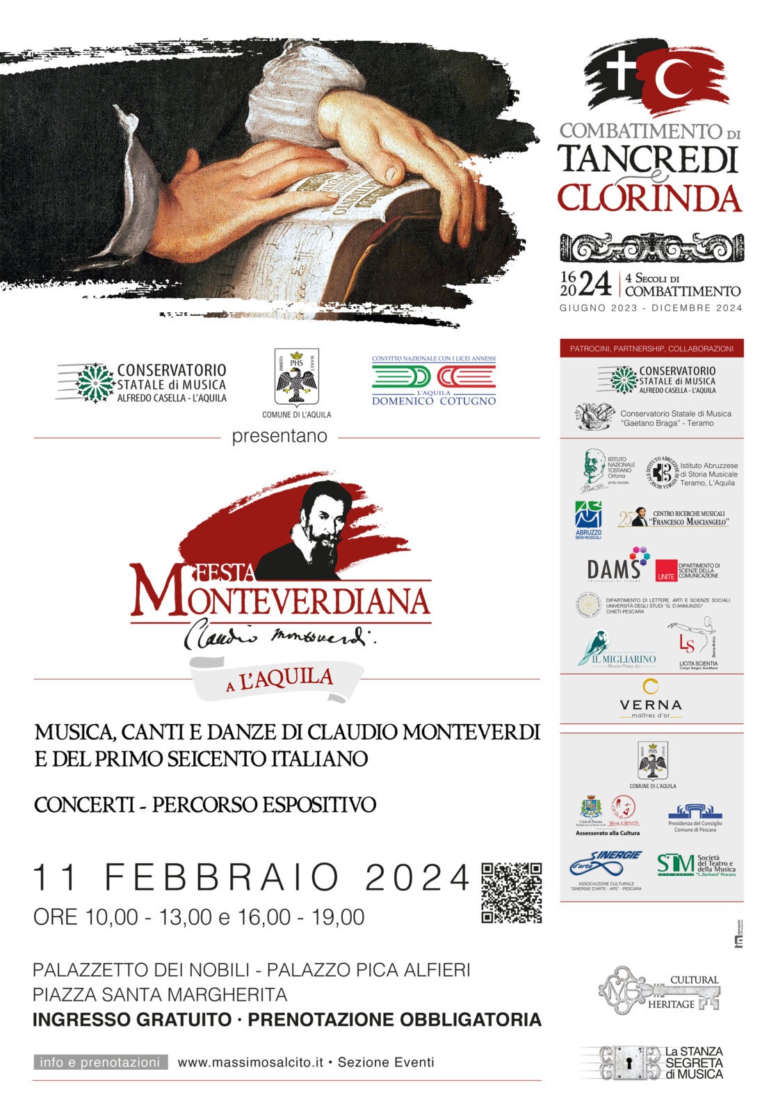 FESTA IN ONORE DI MONTEVERDI: DUE EVENTI ALL’AQUILA SU INIZIATIVA DEL CONSERVATORIO