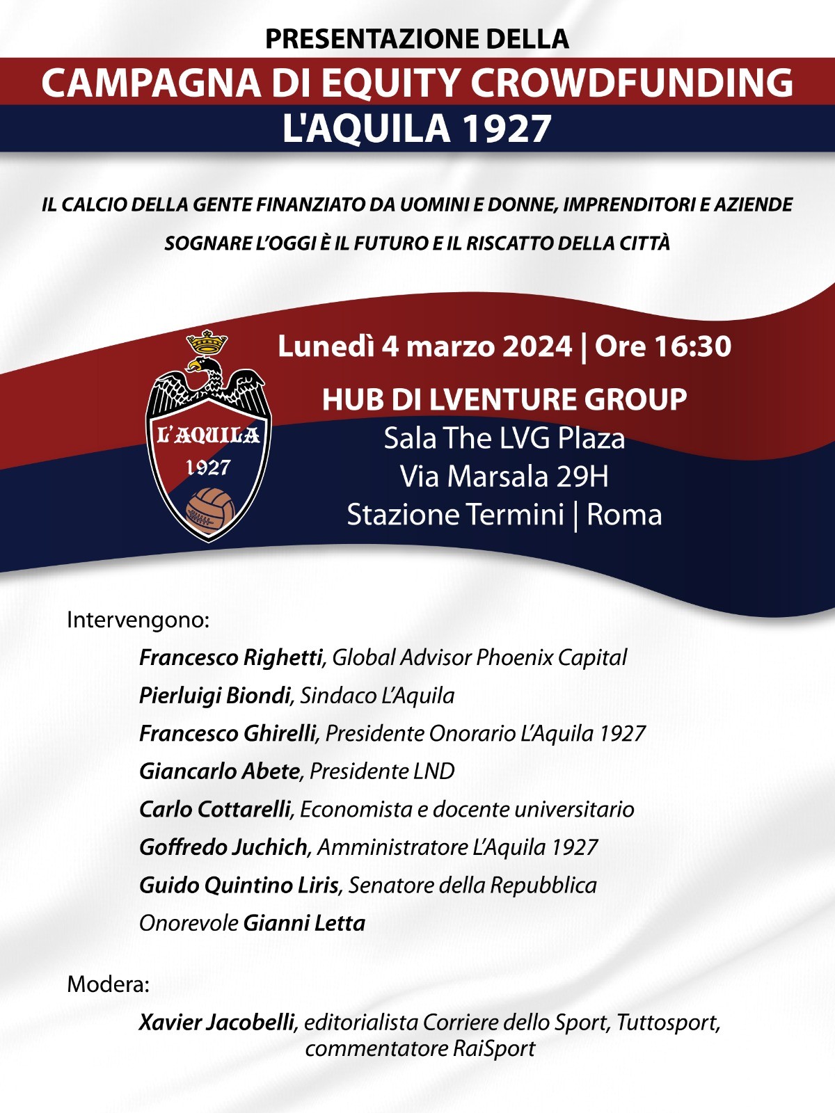 L’AQUILA 1927: LA CAMPAGNA DI EQUITY CROWDFUNDING CHE PUO’ CAMBIARE IL MODO DI FARE CALCIO IN ITALIA