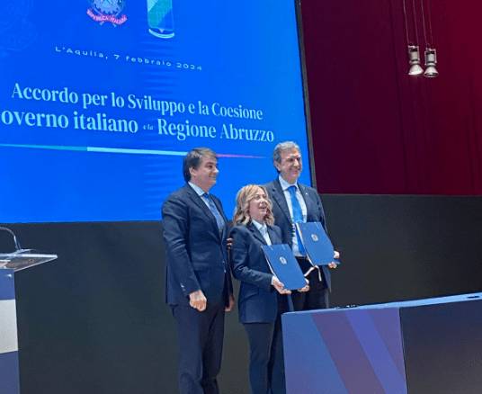 FONDI FSC: ABRUZZO PRIMA REGIONE CENTROSUD A FIRMARE ACCORDO, “LA ROMA PESCARA- SI FARA'”