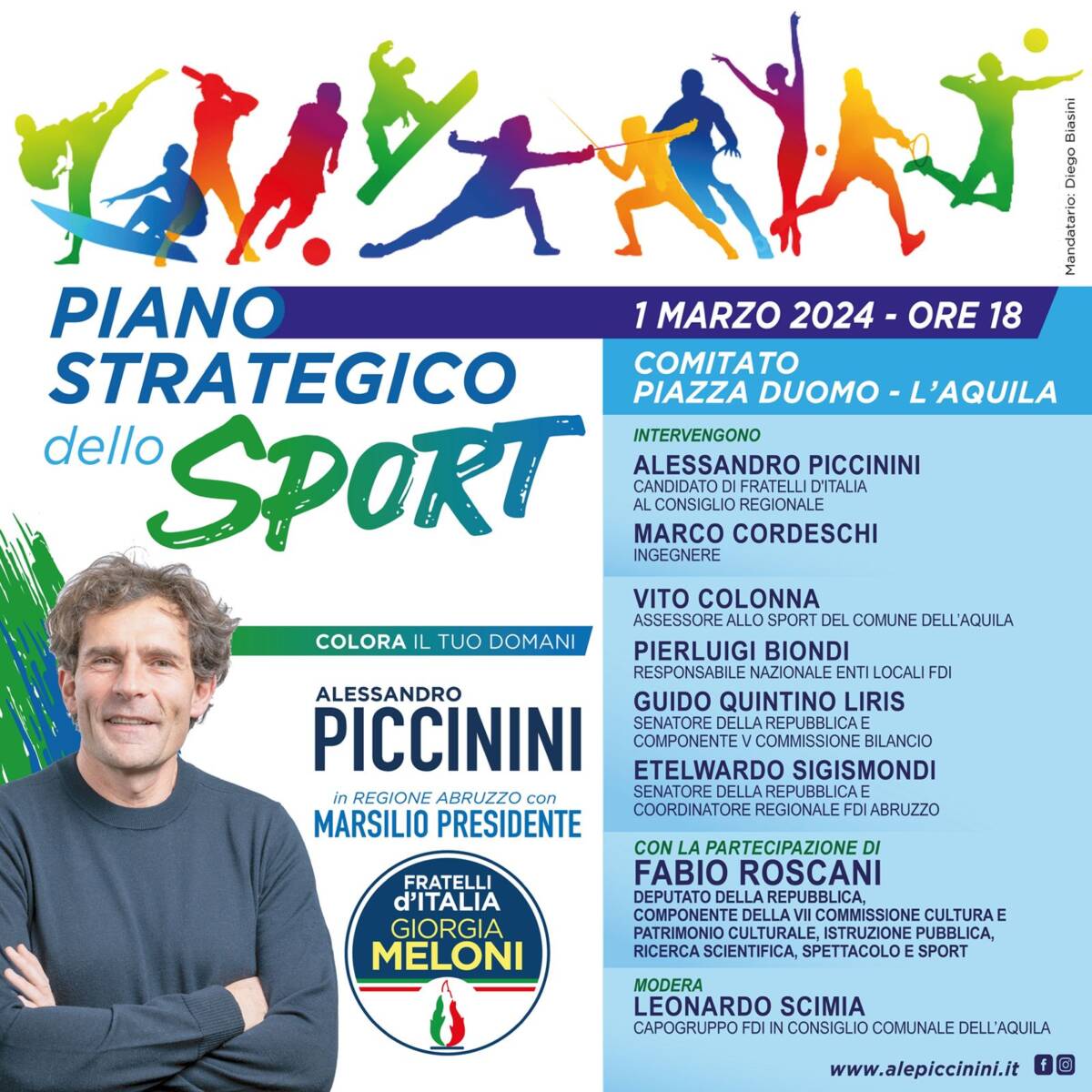REGIONALI: UN PIANO STRATEGICO PER LO SPORT, PICCININI METTE ATTORNO A UN TAVOLO TUTTI GLI ATTORI