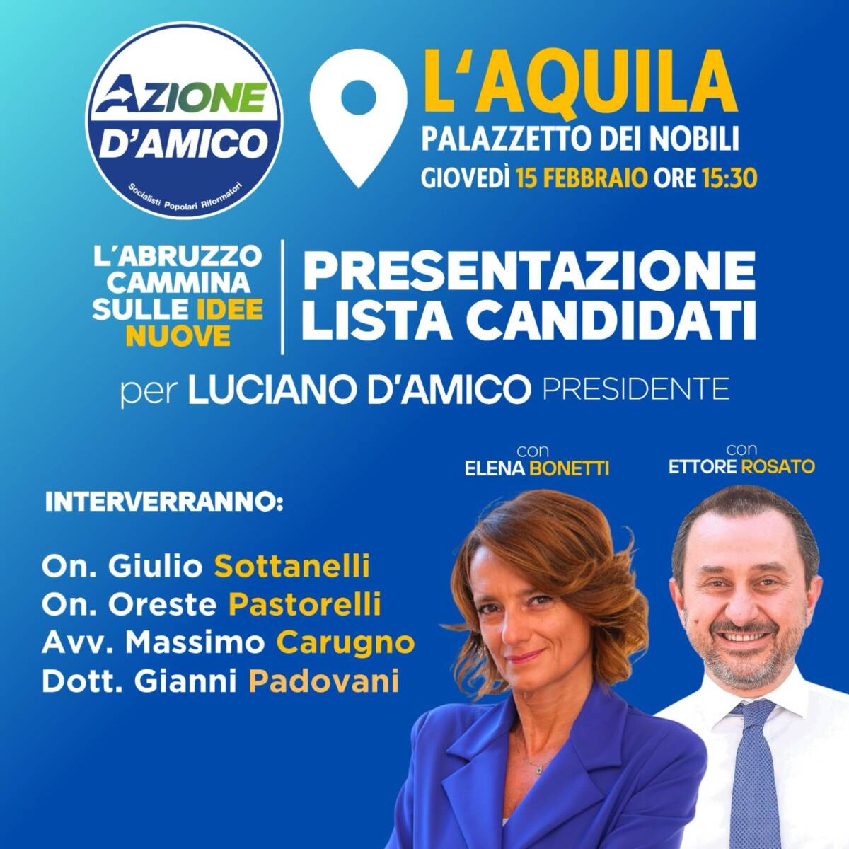 REGIONALI: AZIONE PRESENTA CANDIDATI A L’AQUILA
