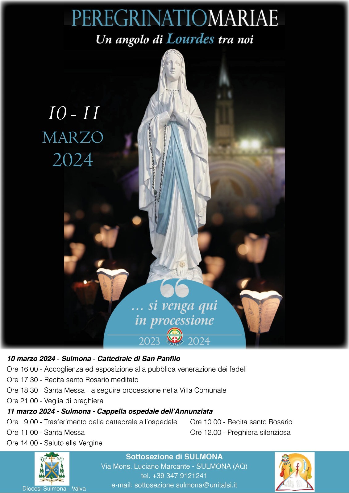 LA STATUA DELLA MADONNA DI LOURDES SARA’ ESPOSTA NELLA CATTEDRALE DI SULMONA IL 10 MARZO