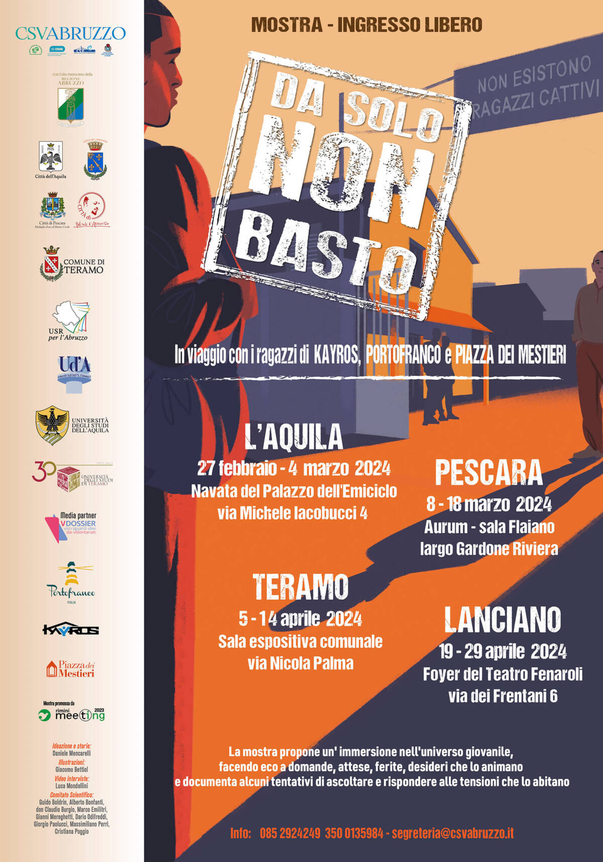 “DA SOLO NON BASTO”: A PESCARA MOSTRA DEL CSV ABRUZZO ETS SUL GRIDO DI DOLORE DEI GIOVANI