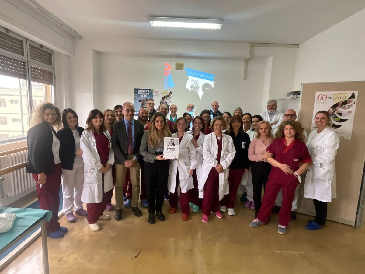 ICTUS: L’OSPEDALE DI PESCARA TRA I MIGLIORI D’ITALIA, PREMIO INTERNAZIONALE DIAMOND STATUS