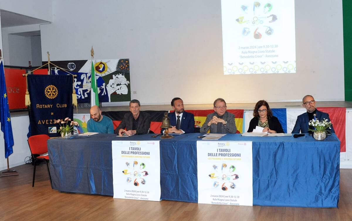 CENTO STUDENTI DI ISTITUTI SUPERIORI DI AVEZZANO A  CONFRONTO DI 50 PROFESSIONISTI