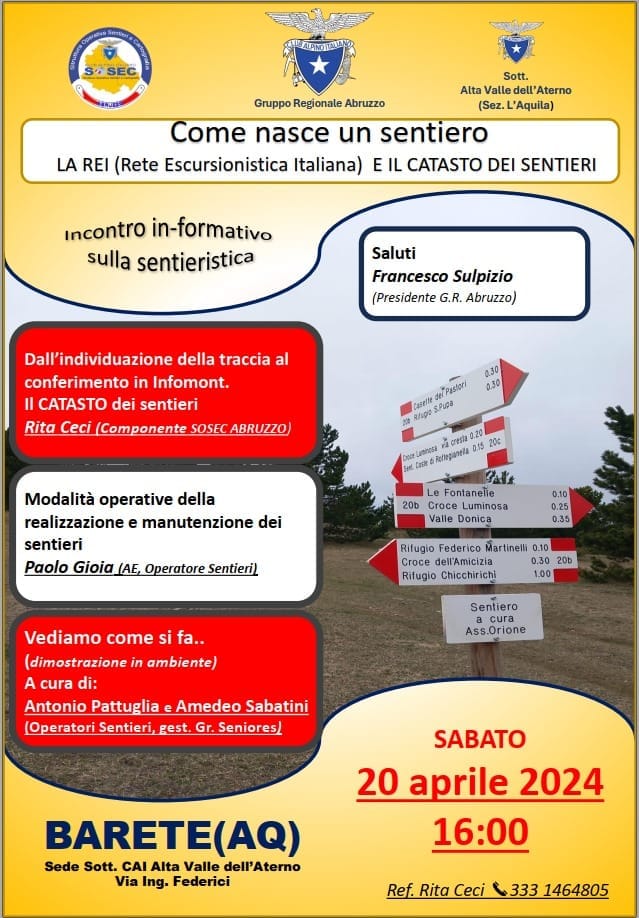 COME NASCE UN SENTIERO: A BARETE IL CONVEGNO CAI ALTA VALLE ATERNO