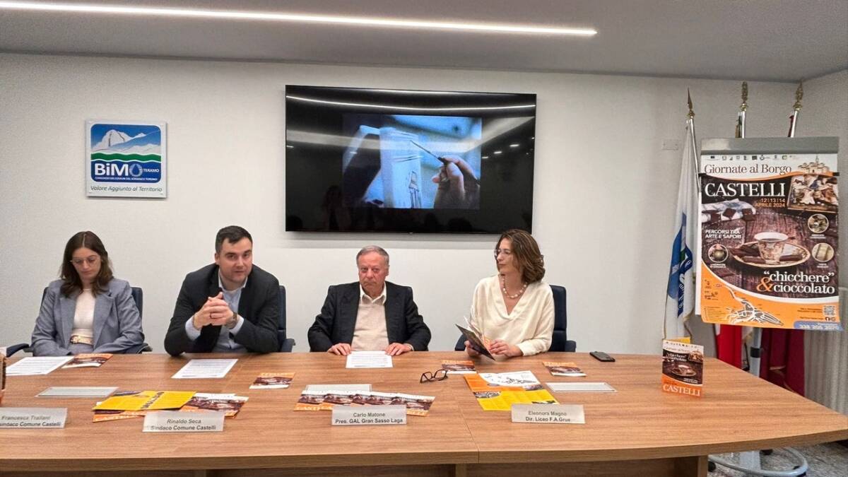 “CHICCHERE&CIOCCOLATO”: PRESENTATO A CASTELLI L’EVENTO GASTRONOMICO CHE INIZIA IL 12 APRILE