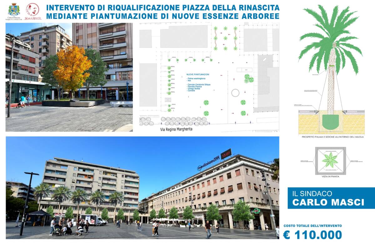 PESCARA: ARRIVA IL “VERDE” IN PIAZZA DELLA RINASCITA, PRESENTATO IL PROGETTO