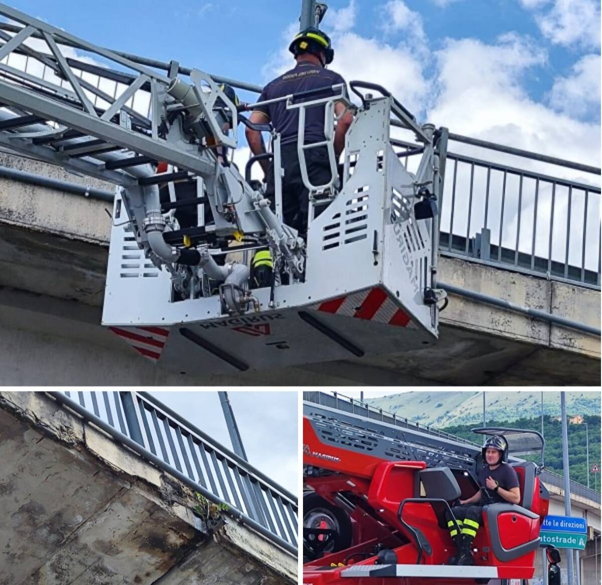 L’AQUILA: CALCINACCI GIU’ DAL VIADOTTO VICINO ALLA MOTORIZZAZIONE, BLITZ DI VIGILI E POLIZIA URBANA