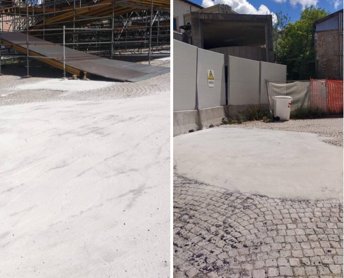L’AQUILA: SISTEMATA LA PAVIMENTAZIONE DI PIAZZA BARISCIANELLO DOPO LE PROTESTE