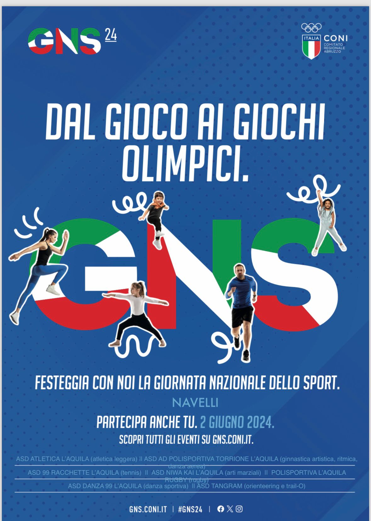 GIORNATA NAZIONALE DELLO SPORT: EVENTO IL 2 GIUGNO A NAVELLI CON TECNICI DEL CONI