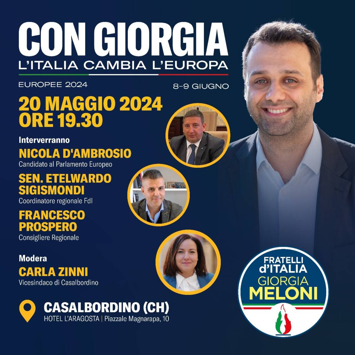EUROPEE: FDI, A CASALBORDINO LA PRESENTAZIONE DI D’AMBROSIO