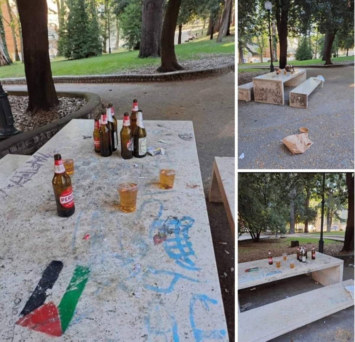 L’AQUILA: LA PROTESTA, “LASCIATE BOTTIGLIE, SIRINGHE E CARTACCE DOPO BANCHETTO  AL CASTELLO”