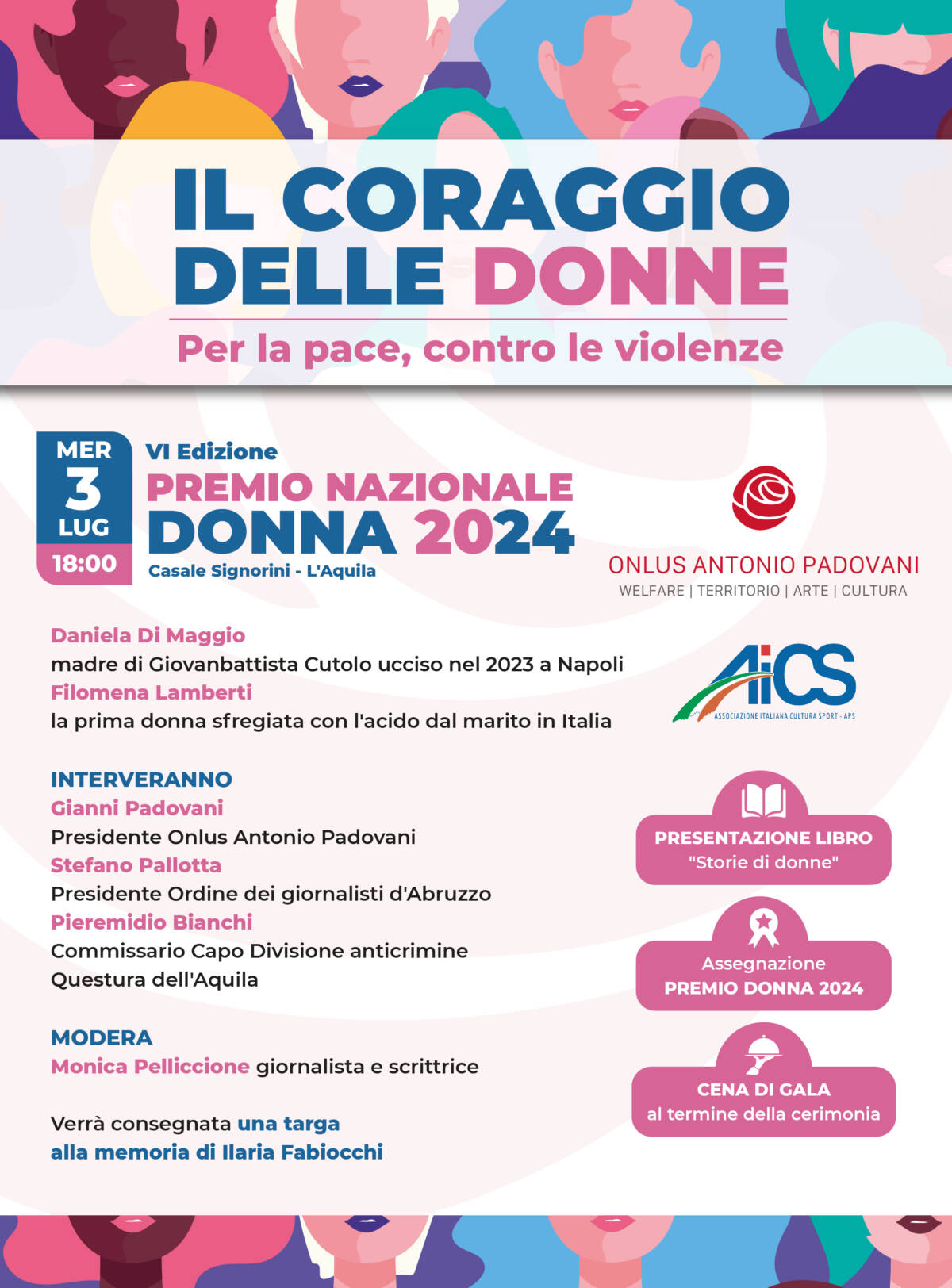 PREMIO NAZIONALE DONNA: PROTAGONISTE DANIELA DI MAGGIO E FILOMENA LAMBERTI, LA DIRETTA
