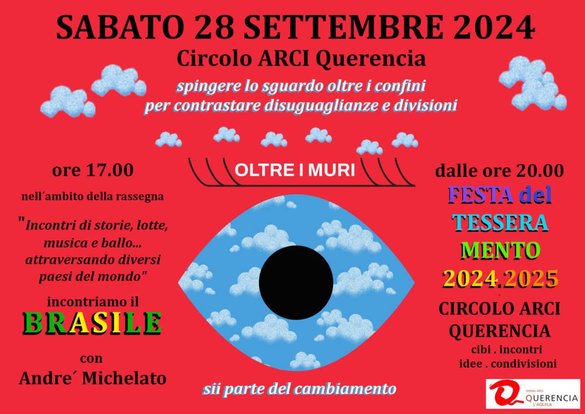 L’AQUILA: CIRCOLO ARCI QUERENCIA, SABATO FESTA TESSERAMENTO E INCONTRO SUL BRASILE