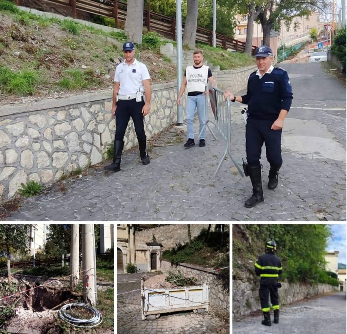 L’AQUILA: AL VIA LA MESSA IN SICUREZZA DI UN PALO DI CEMENTO DOPO LA CADUTA DI CALCINACCI