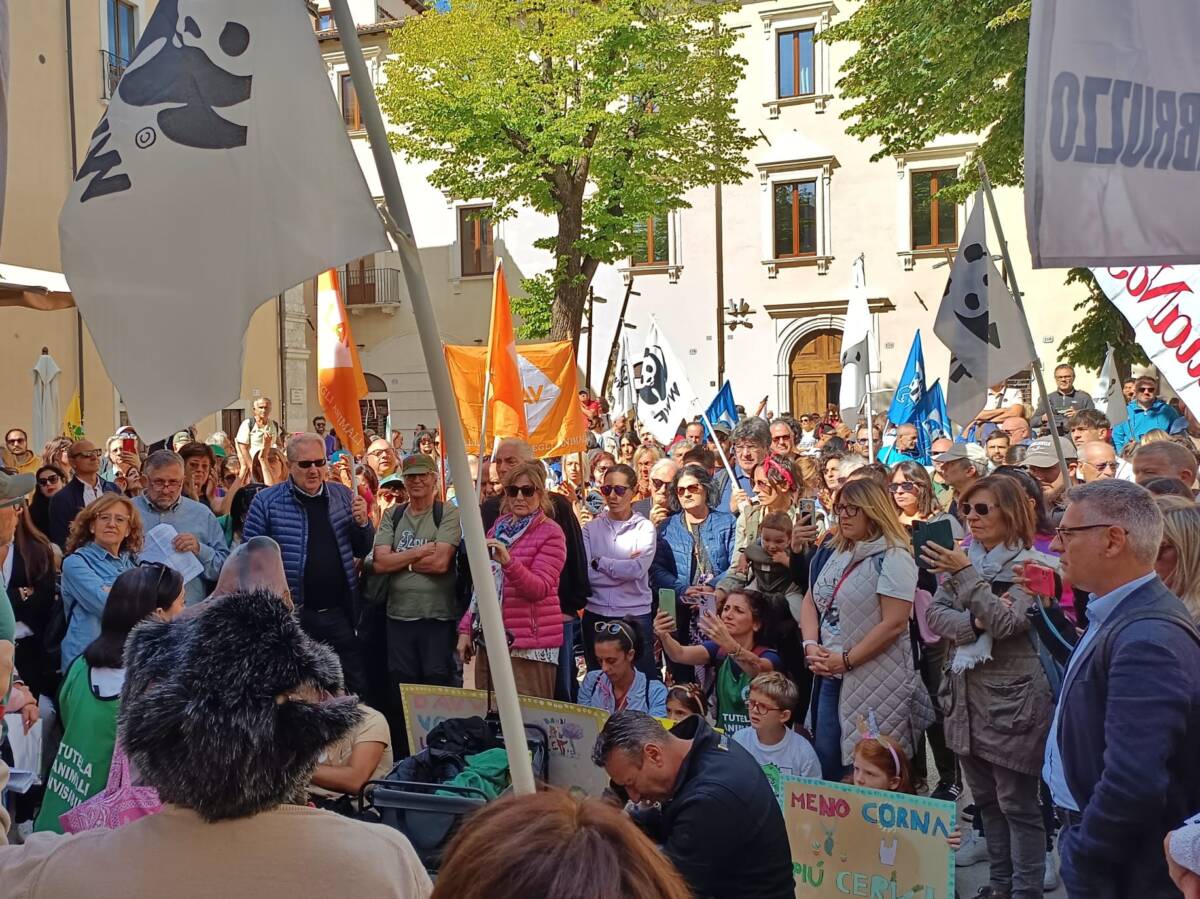 ABBATTIMENTO CERVI: SIT-IN AMBIENTALISTI A L’AQUILA, “SCELTA POLITICA MASCHERATA DA NECESSITA'”
