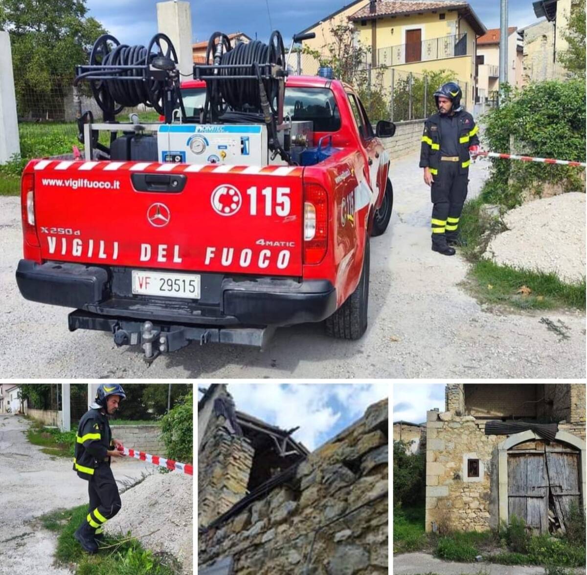 L’AQUILA: MESSO IN SICUREZZA UN EDIFICIO PERICOLANTE VICINO  A PARCO GIOCHI A ROIO