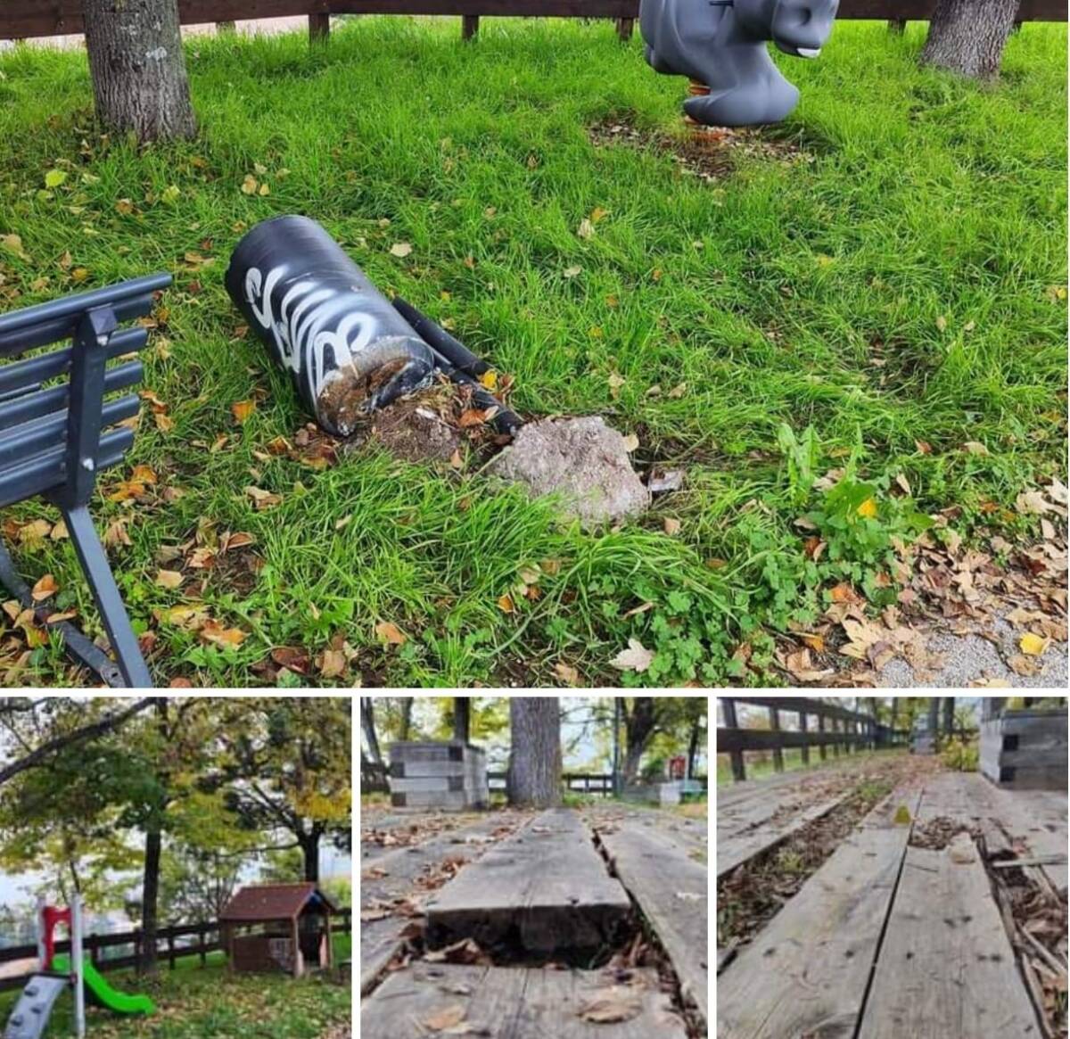 L’AQUILA: INCURSIONE DEI VANDALI AL PARCO GIOCHI DI VALLE PRETARA. I RESIDENTI, “QUI CIRCOLA DROGA”