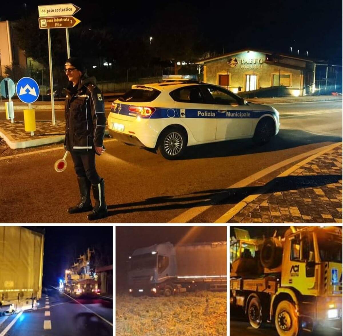 GROSSO CAMION ESCE DI CARREGGIATA IN VIA DEI MEDICI ALL’AQUILA: PAURA, RALLENTAMENTI E DISAGI