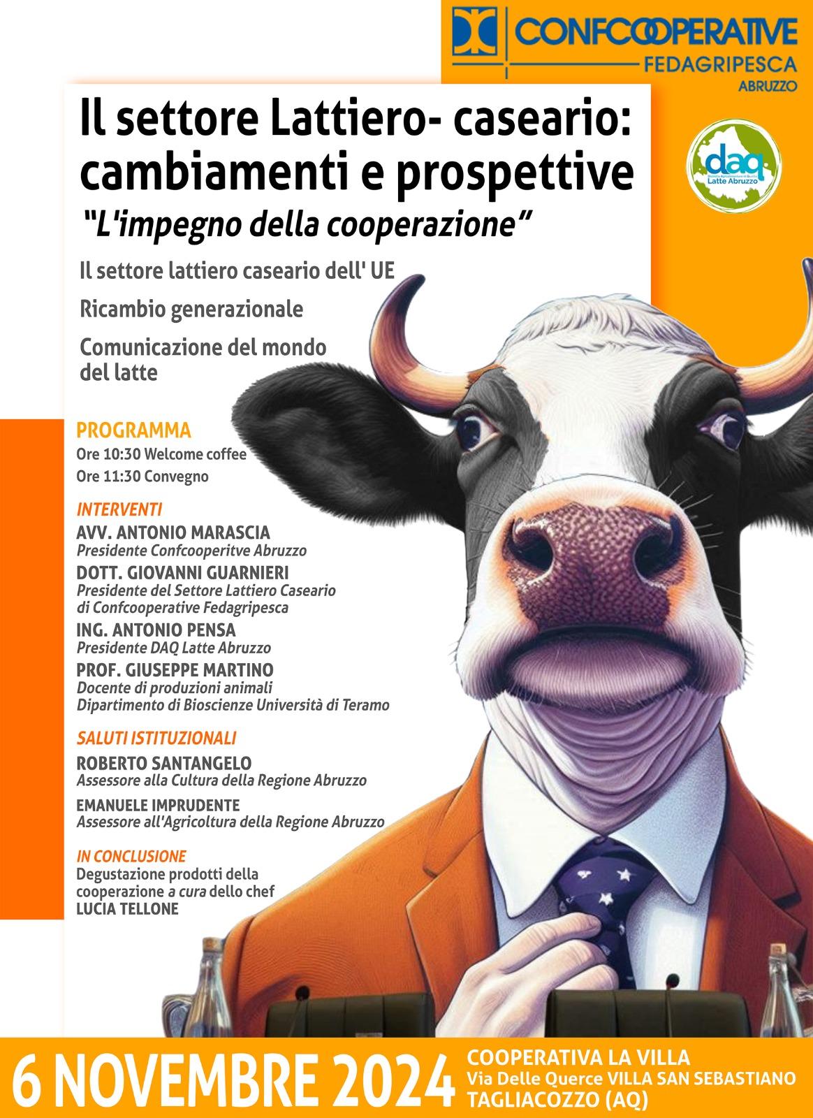 IL SETTORE LATTIERO-CASEARIO: CAMBIAMENTI E PROSPETTIVE, PRIMO SUMMIT NAZIONALE A TAGLIACOZZO
