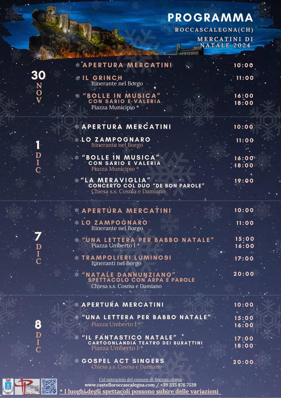 NATALE A ROCCASCALEGNA: MERCATINI ED EVENTI NEL MAGICO BORGO