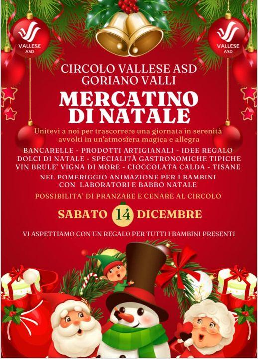 GORIANO VALLI: IL 14 DICEMBRE TORNA IL MERCATINO DI NATALE DELLA ASD VALLESE