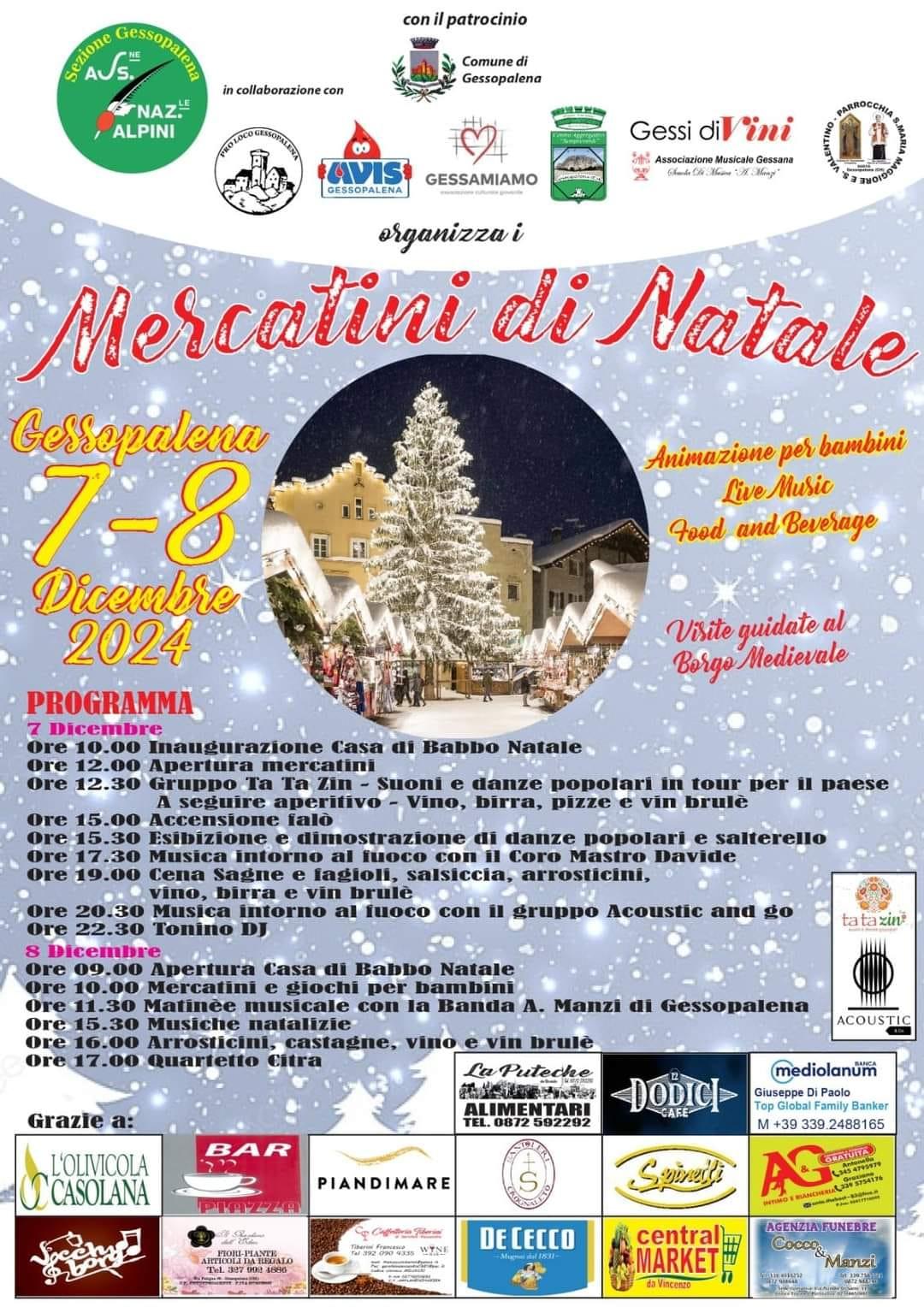 NATALE A GESSOPALENA: MERCATINI, VISITE GUIDATE, ANIMAZIONE E STAN ENOGASTRONOMICI