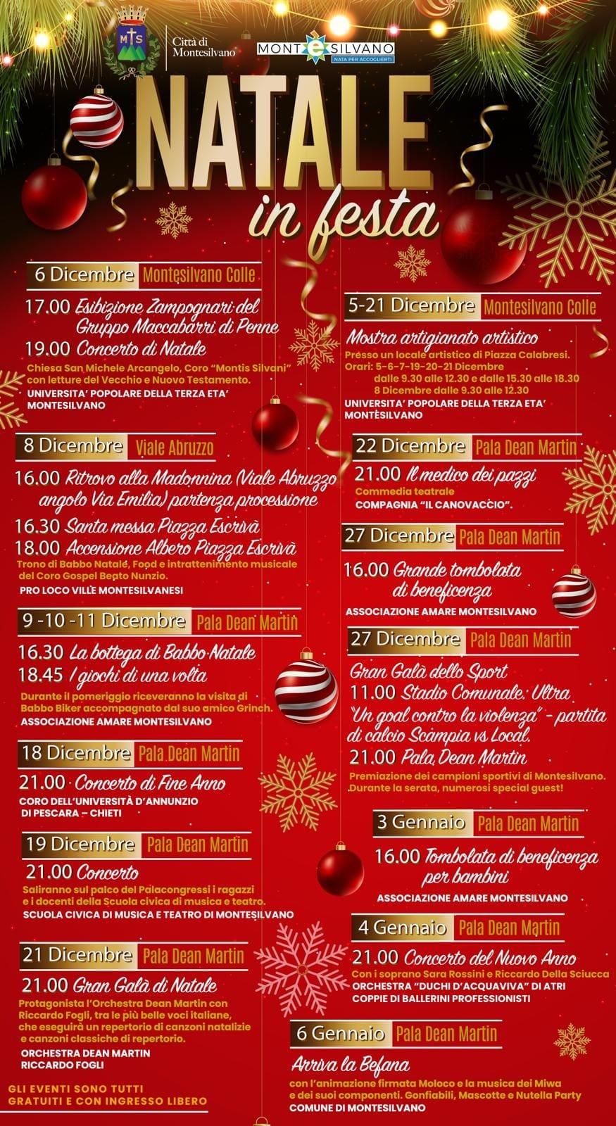 MONTESILVANO: UN NATALE RICCO DI EVENTI