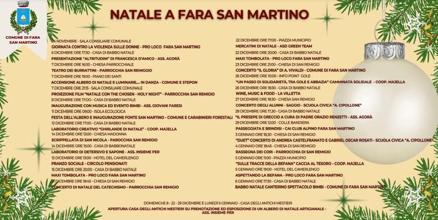 NATALE A FARA SAN MARTINO: IL PROGRAMMA