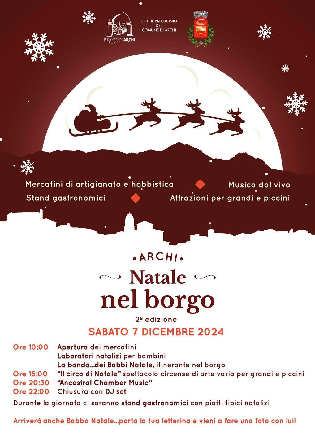 ARCHI: TORNA IL “NATALE NEL BORGO”, IL PROGRAMMA
