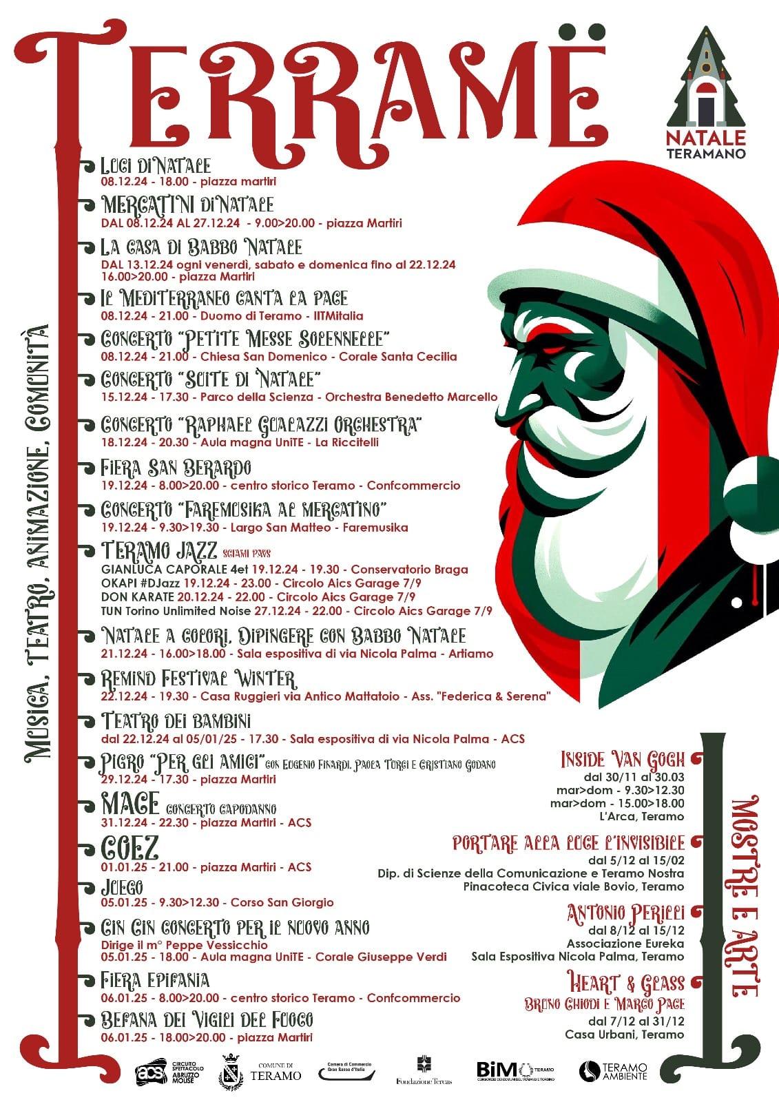 NATALE 2024 A TERAMO: IL PROGRAMMA