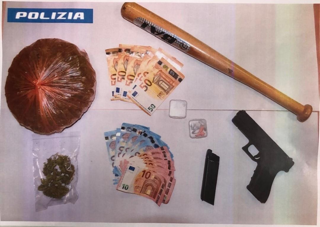 AVEZZANO: AVEVA IN AUTO DROGA, UNA PISTOLA E UNA MAZZA DA BASEBALL, STRANIERO ARRESTATO