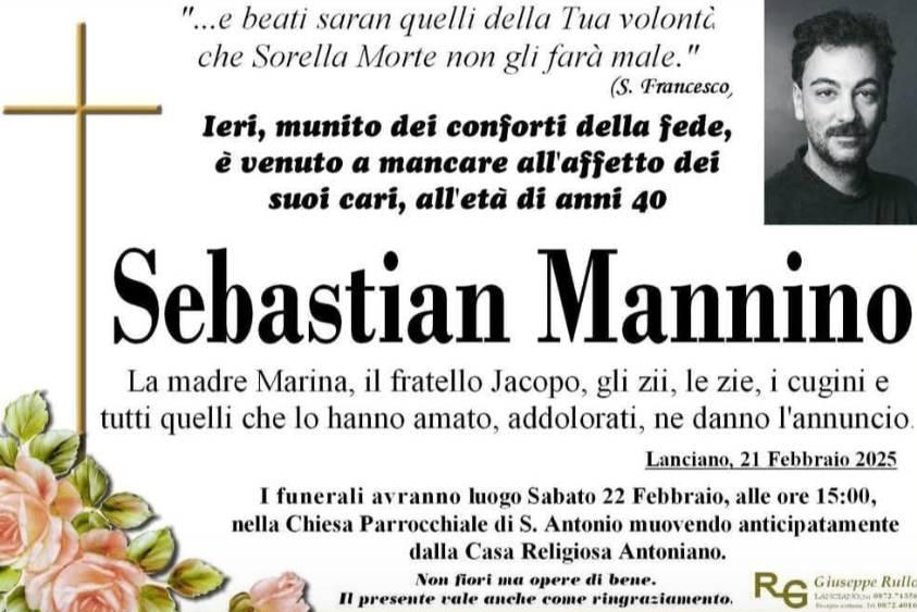 LUTTO A LANCIANO: ADDIO A SEBASTIAN MANNINO