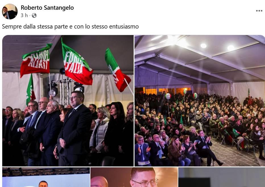 SANTANGELO POSTA SU FB FOTO CON BANDIERE DI FI: SMENTITE VOCI PASSAGGIO A LEGA E GUANTO DI SFIDA