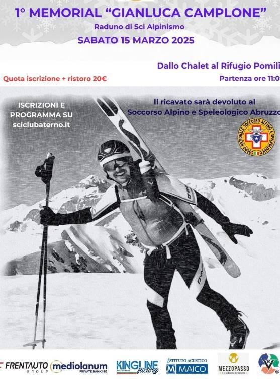 MEMORIAL GIANLUCA CAMPLONE: PRIMA EDIZIONE SABATO 15 MARZO AL RIFUGIO POMILIO