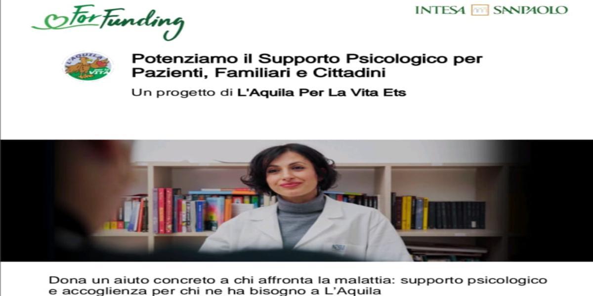 L’AQUILA PER LA VITA E INTESA SANPAOLO PRESENTANO PROGETTO “UNA CASA PER I FRAGILI” CON FOR FUNDING