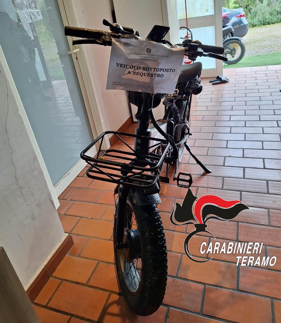 MOSCIANO SANT’ANGELO: SEQUESTRATE DUE BICI ELETTRICHE TRASFORMATE IN SCOOTER