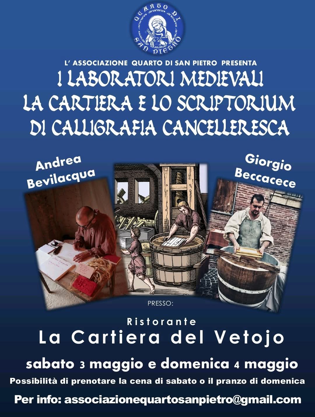 L’AQUILA: IL 3 E 4 MAGGIO “LABORATORI MEDIEVALI” ALLA CARTIERA DEL VETOIO