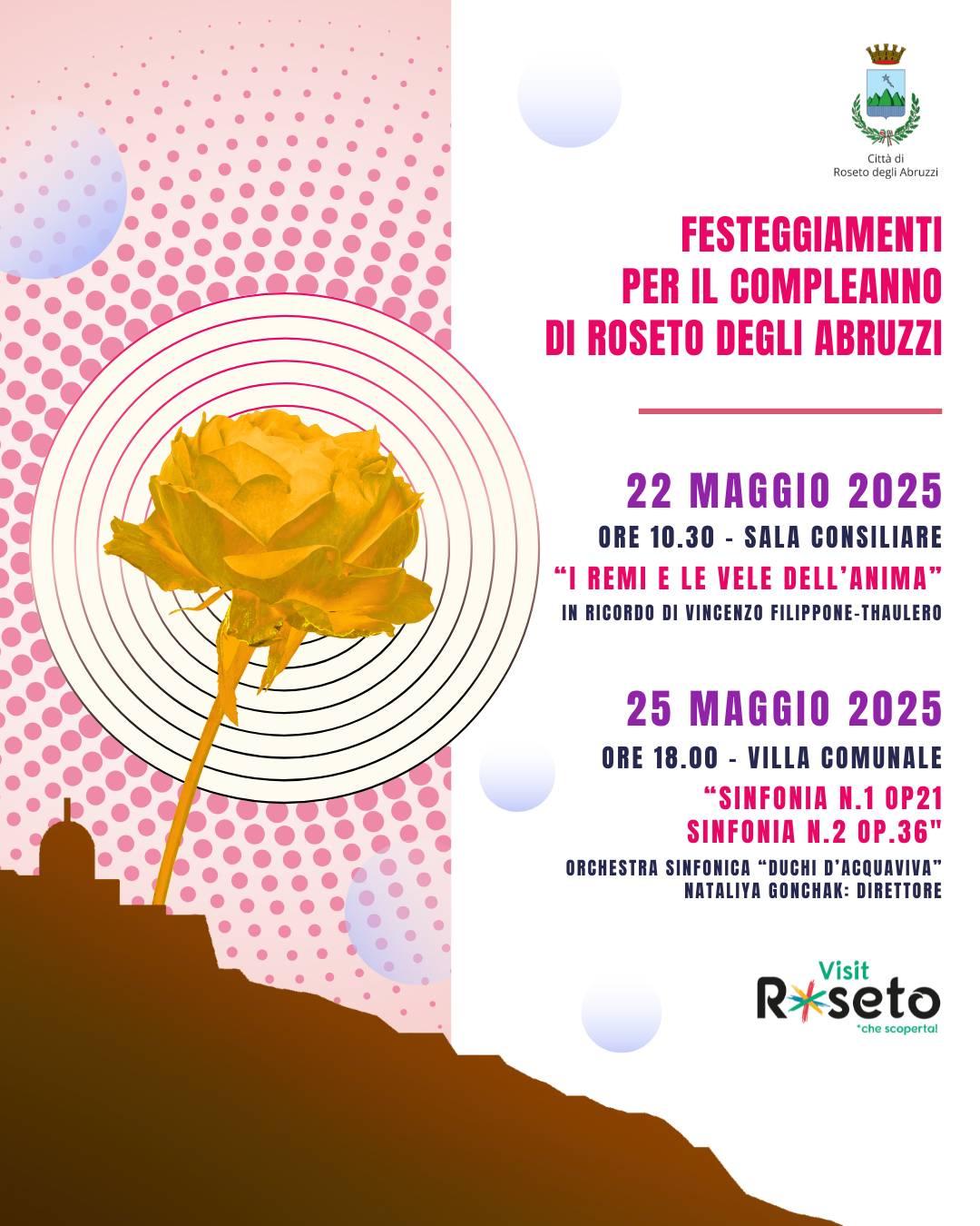 ROSETO CELEBRA IL 165ESIMO ANNIVERSARIO DELLA SUA FONDAZIONE CON DUE EVENTI CULTURALI