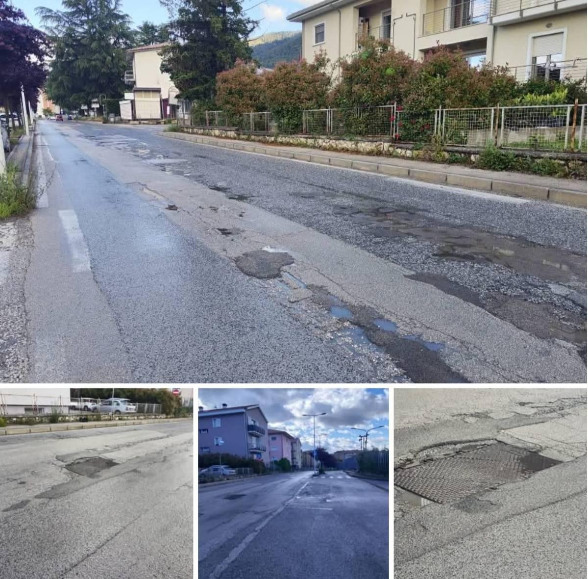 L’AQUILA: PROTESTE PER LA STRADA DISSESTATA NEI PRESSI DELLA CASERMA  DELLA FINANZA